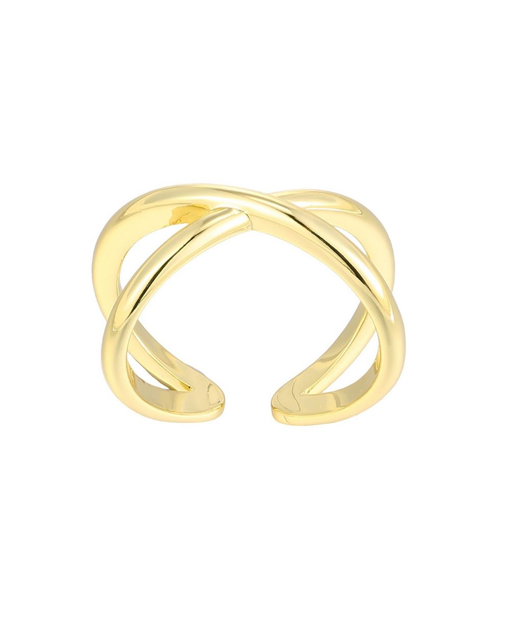 ADORNIA Gold Criss Cross X Adjustable Toe Ring
