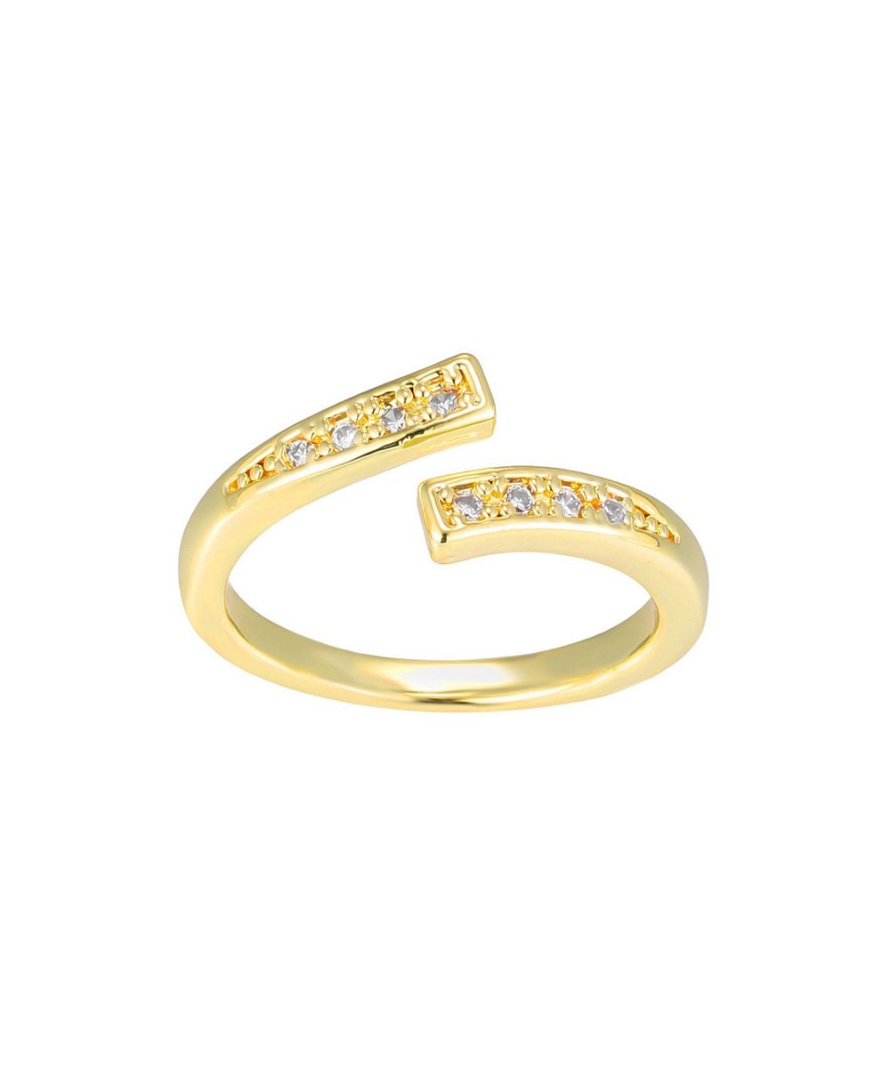 ADORNIA Gold Cubic Zirconia Floating Bands Open Adjustable Toe Ring