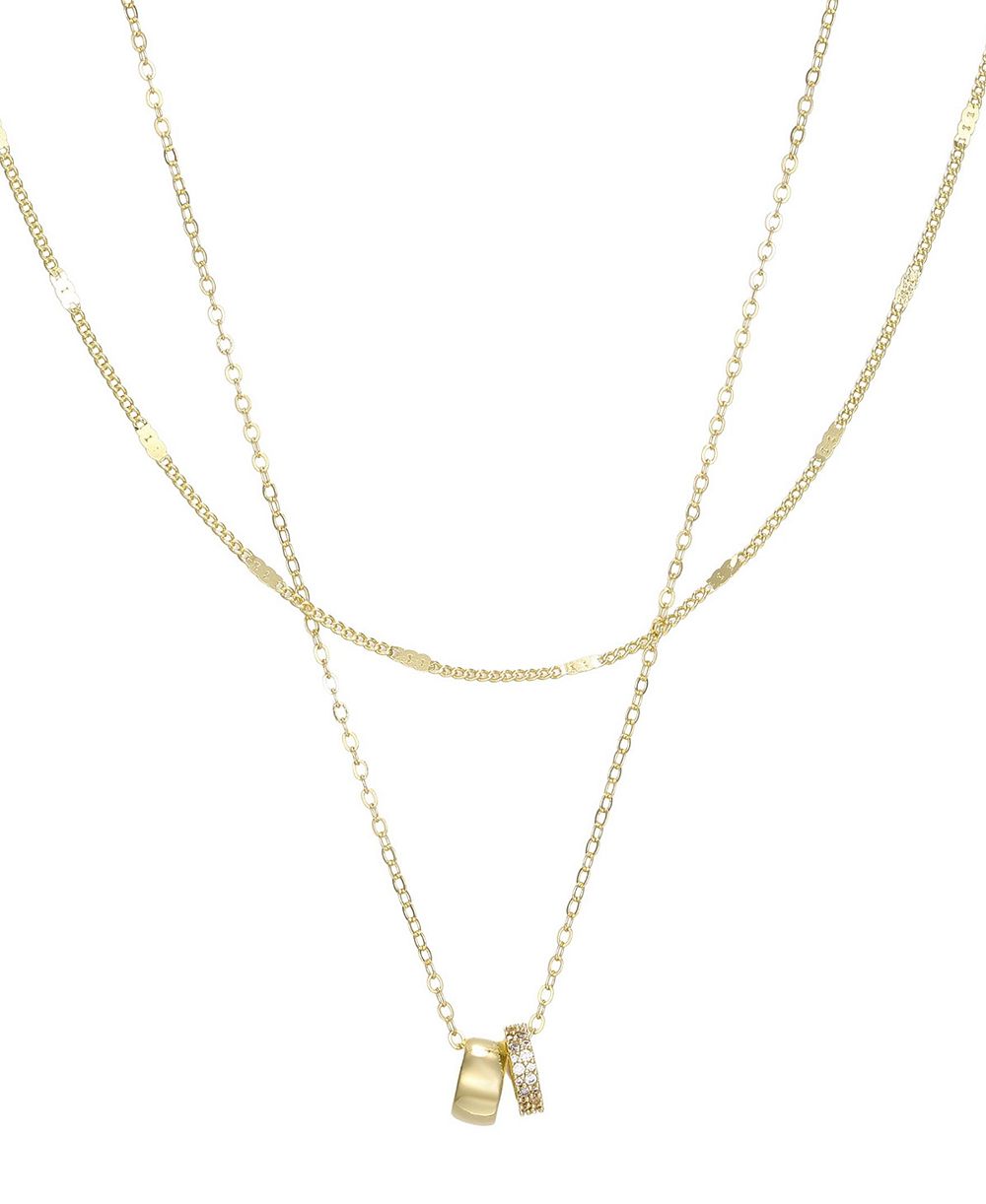ADORNIA 14k Gold-Plated Set of 2 Necklace