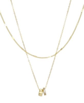 ADORNIA 14k Gold-Plated Set of 2 Necklace