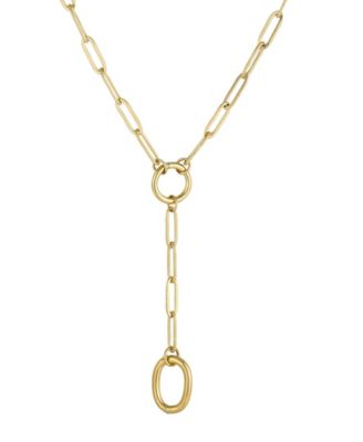 ADORNIA Tarnish Resistant Gold Paperclip Chain Y- Necklace