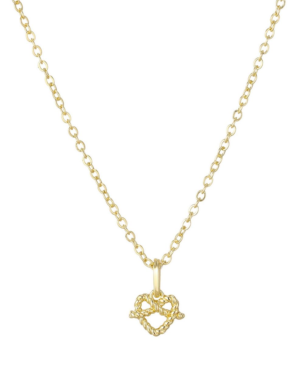 ADORNIA Золотое ожерелье Pretzel Heart