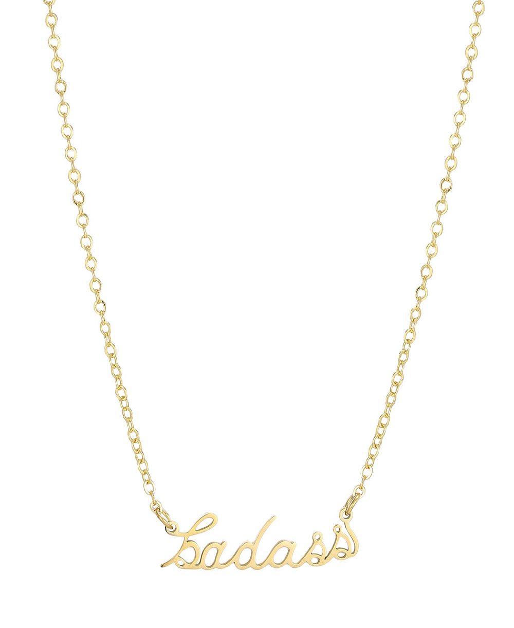 ADORNIA Tarnish Resistant Gold Cursive Badass ожерелье