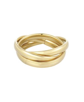 ADORNIA Tarnish Resistant Gold Rolling 3-Band Ring Set