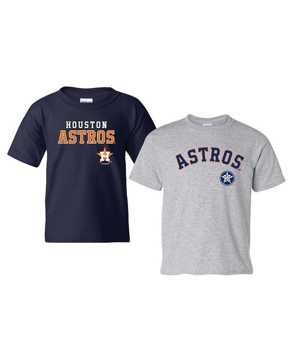 Soft As A Grape 2-Pack Navy/Heather Gray Houston Astros Cooperstown T-Shirt для мальчиков и девочек