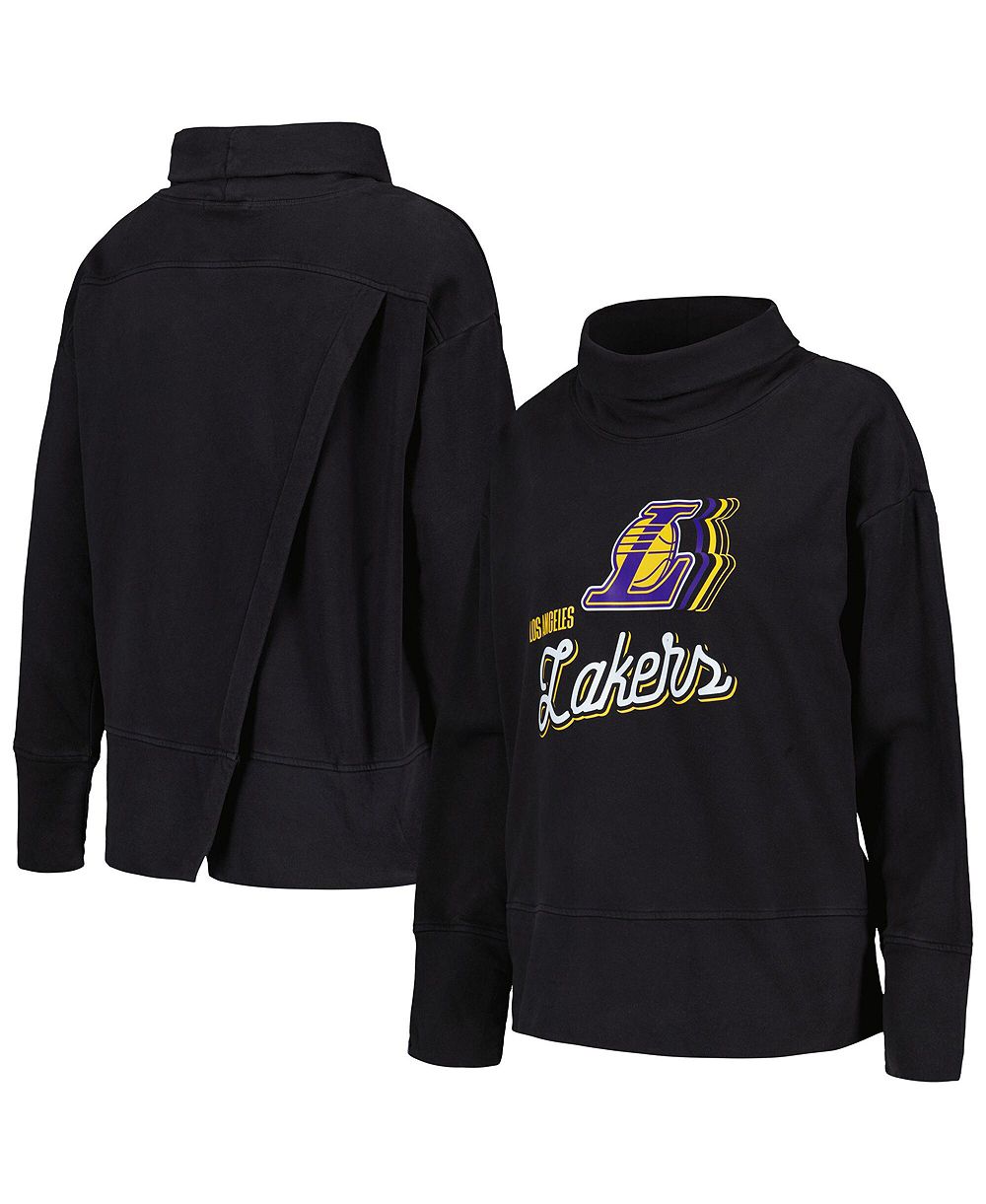 LevelWear Women's Black Los Angeles Lakers Sunset Pullover Sweatshirt