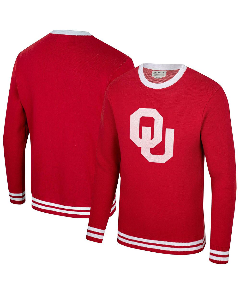Винтажный джемпер Uscape Apparel Men's and Women's Crimson Oklahoma Sooners Renew Knit