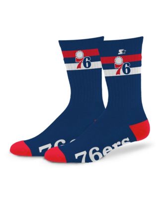 Мужские и женские носки Starter Philadelphia 76ers с двумя полосками