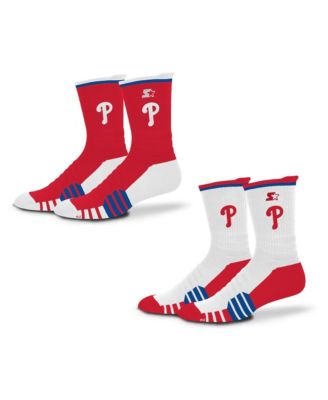 Starter Мужские и Женские носки Philadelphia Phillies Breakaway Crew, 2 Pack, Red/White