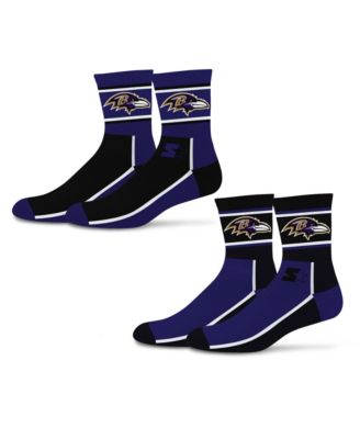 Мужские и женские носки Starter 2-Pack Baltimore Ravens, черные/фиолетовые