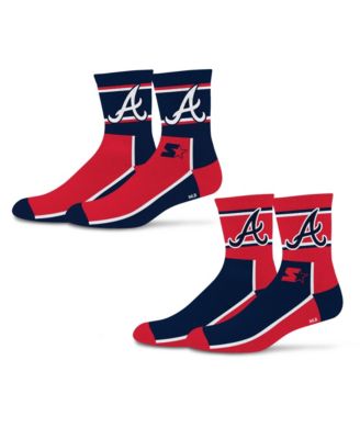 Мужские и женские носки Starter Atlanta Braves Double Color Block 2-Pack Navy/Red