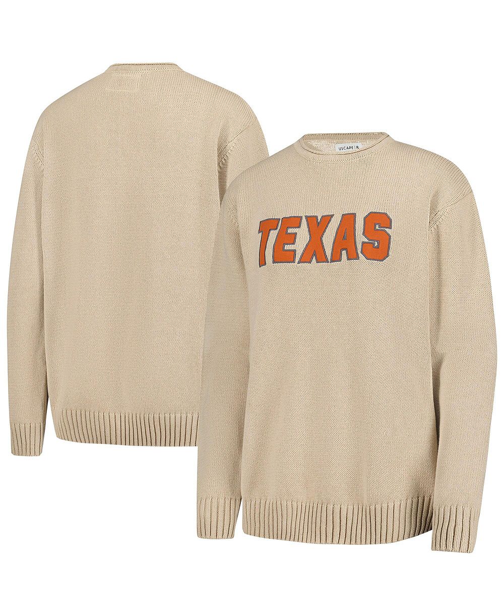 Uscape Apparel Men's and Women's Ash Texas Longhorns Embroidered Applique Sweater