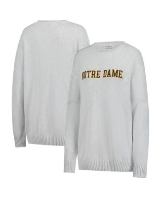 Uscape Apparel Men's and Women's Ash Notre Dame Fighting Irish Embroidered Applique Sweater