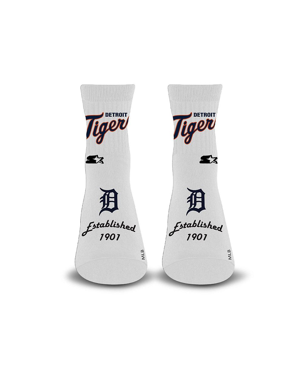 Starter Men's and Women's White Detroit Tigers Established Stencil Quarter Socks