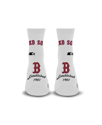 Мужские и женские носки Starter White Boston Red Sox Established Stencil Quarter