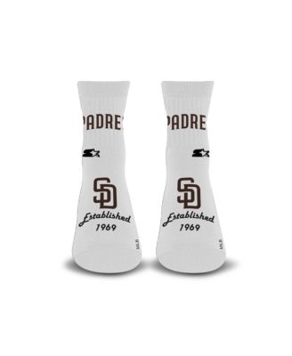 Мужские и женские носки Starter White San Diego Padres Established Stencil Quarter