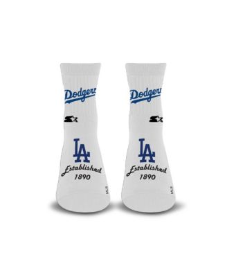 Носки Starter Men's and Women's White Los Angeles Dodgers Established Stencil Quarter