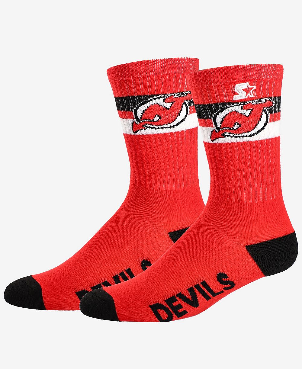 Носки Starter Men's and Women's New Jersey Devils Team Color Two-Stripe Crew