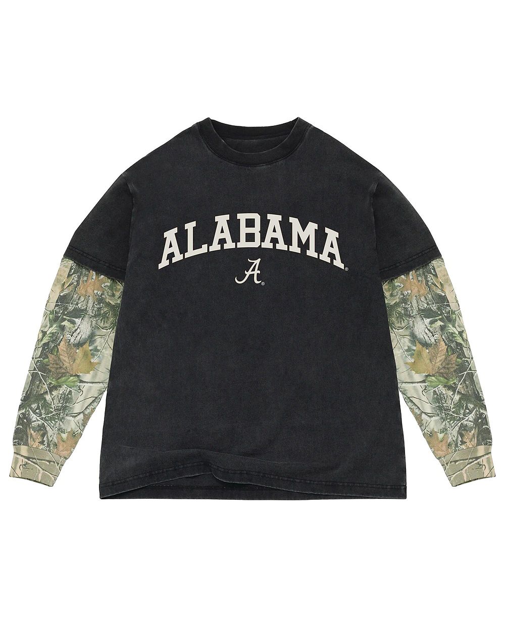 Мужская футболка Uscape Apparel Alabama Crimson Tide Black/Camo Heavyweight с длинным рукавом