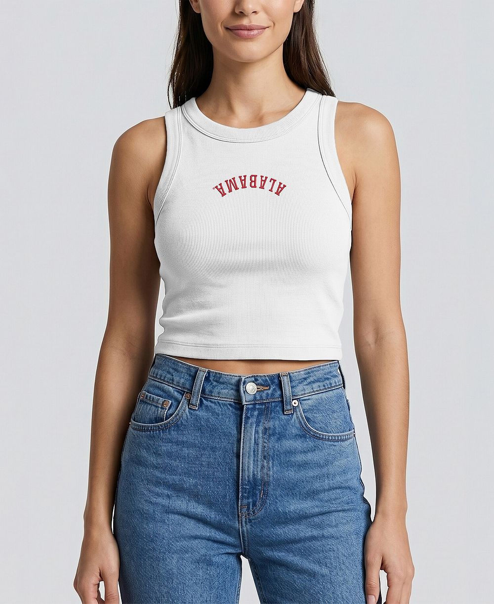 Женский укороченный топ Uscape Apparel с вышивкой Alabama Crimson Tide, белый цвет