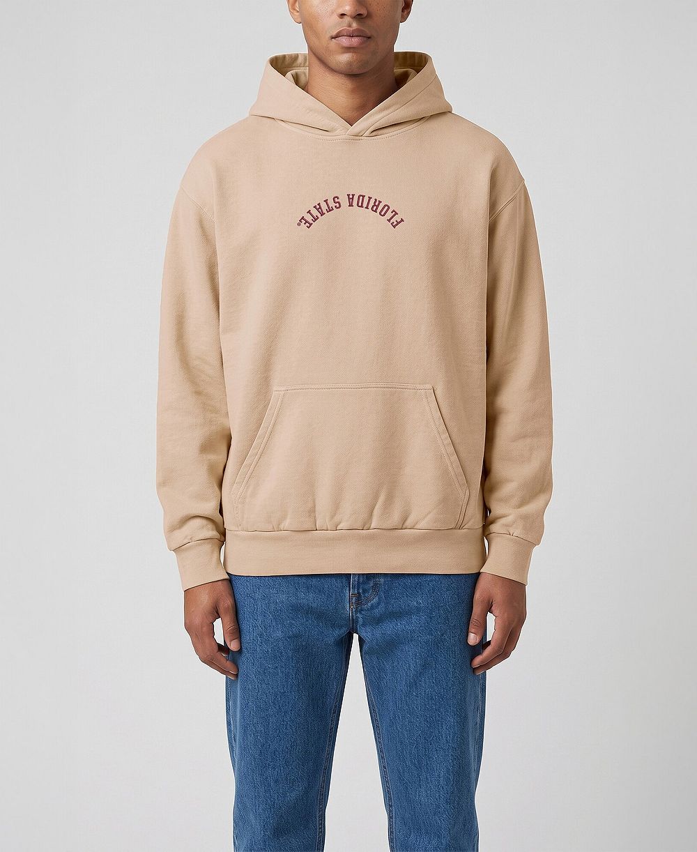 Мужской Uscape Apparel Tan Florida State Seminoles Upside Down Embroidered Vintage Heavyweight Hoodie
