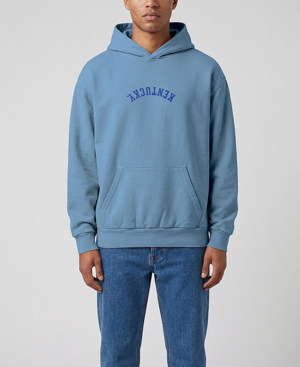 Мужское винтажное худи Uscape Apparel Light Blue Kentucky Wildcats Upside Down Embroidered Heavyweight