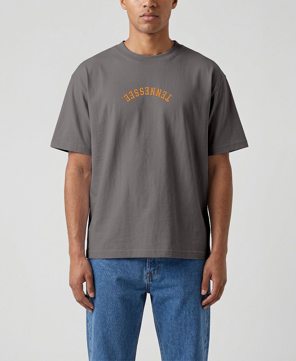 Uscape Apparel Men's Brown Tennessee Volunteers Upside Down Embroidered Vintage Heavyweight T-Shirt