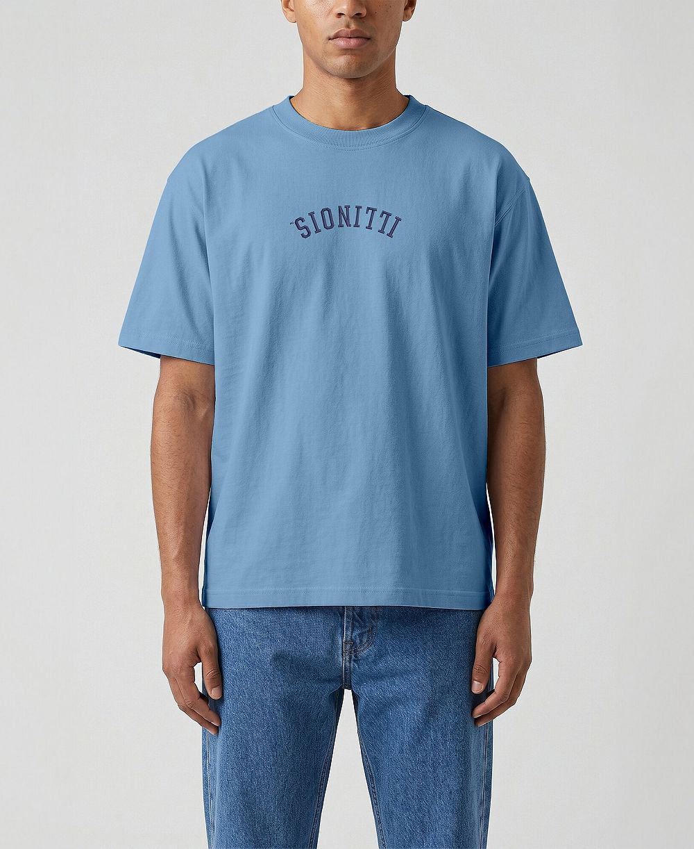 Мужская винтажная футболка Uscape Apparel Light Blue Illinois Fighting Illini Upside Down Embroidered Heavyweight