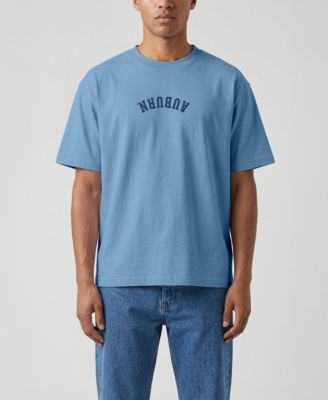 Мужская винтажная тяжелая футболка Uscape Apparel Light Blue Auburn Tigers Embroidered