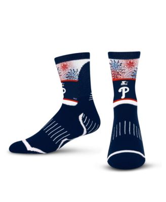 Мужская и женская носки Starter Navy Philadelphia Phillies Americana Fireworks Quarter-Length