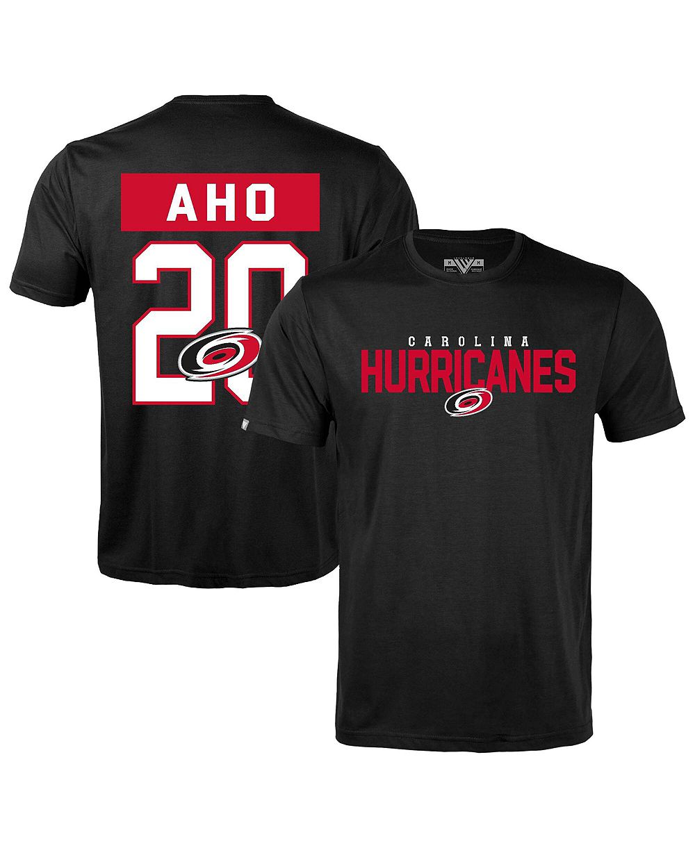 Мужская футболка LevelWear Sebastian Aho Black Carolina Hurricanes Richmond Name & Number T-Shirt