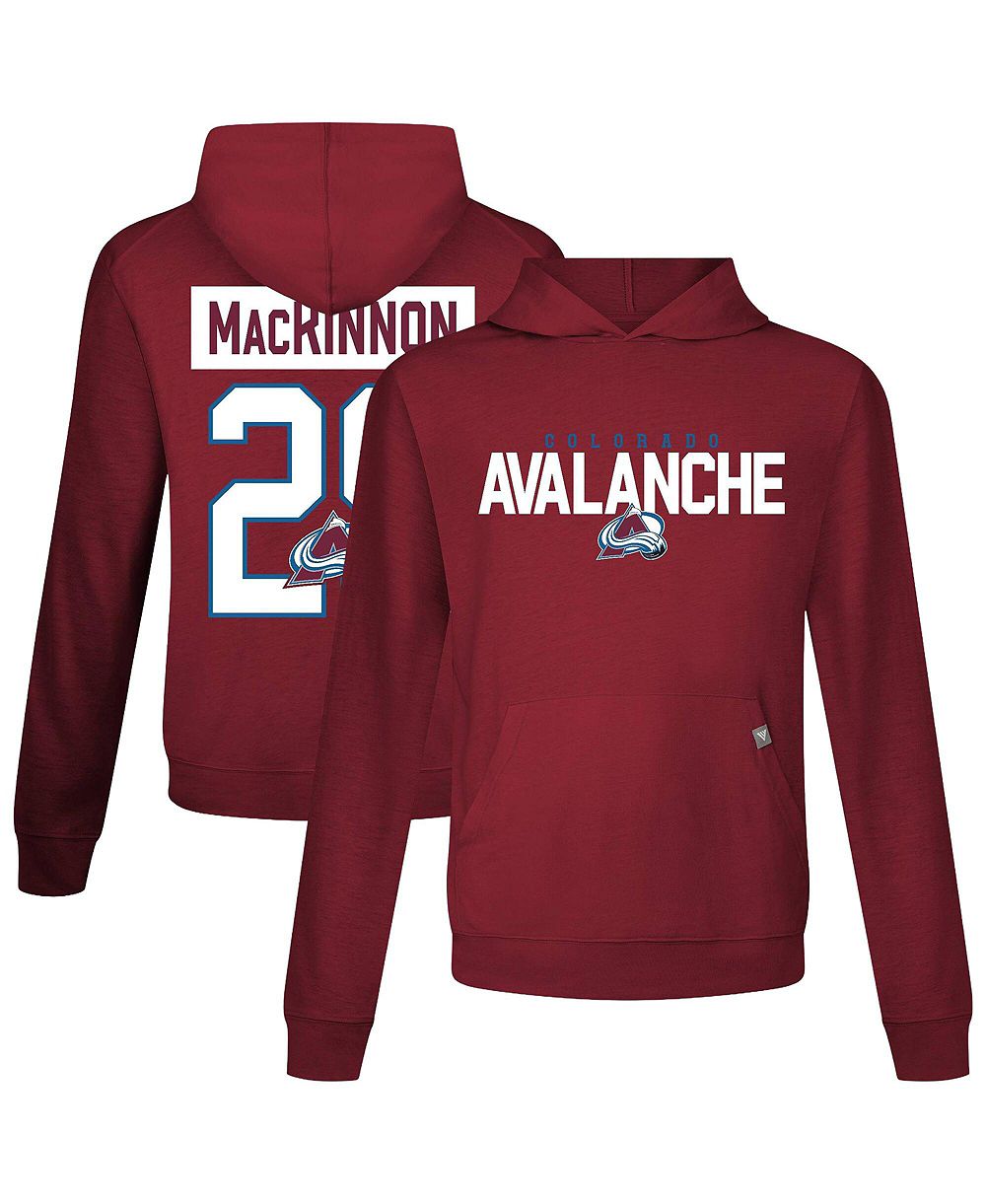 Мужская футболка LevelWear Burgundy Colorado Avalanche Relay Name & Number Long Sleeve Hooded