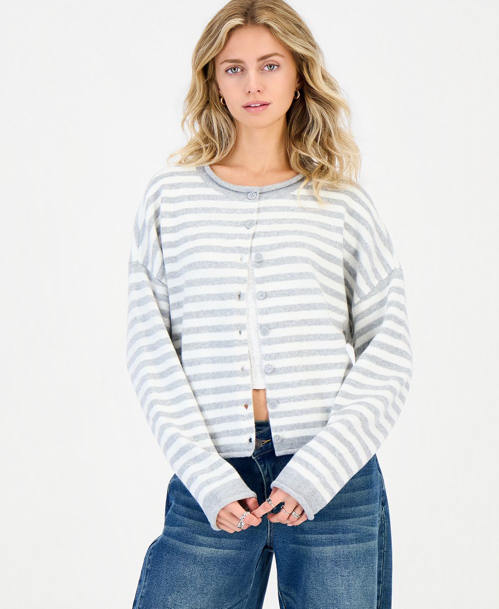 Молодежный кардиган Hippie Rose Oversized Rollneck в полоску