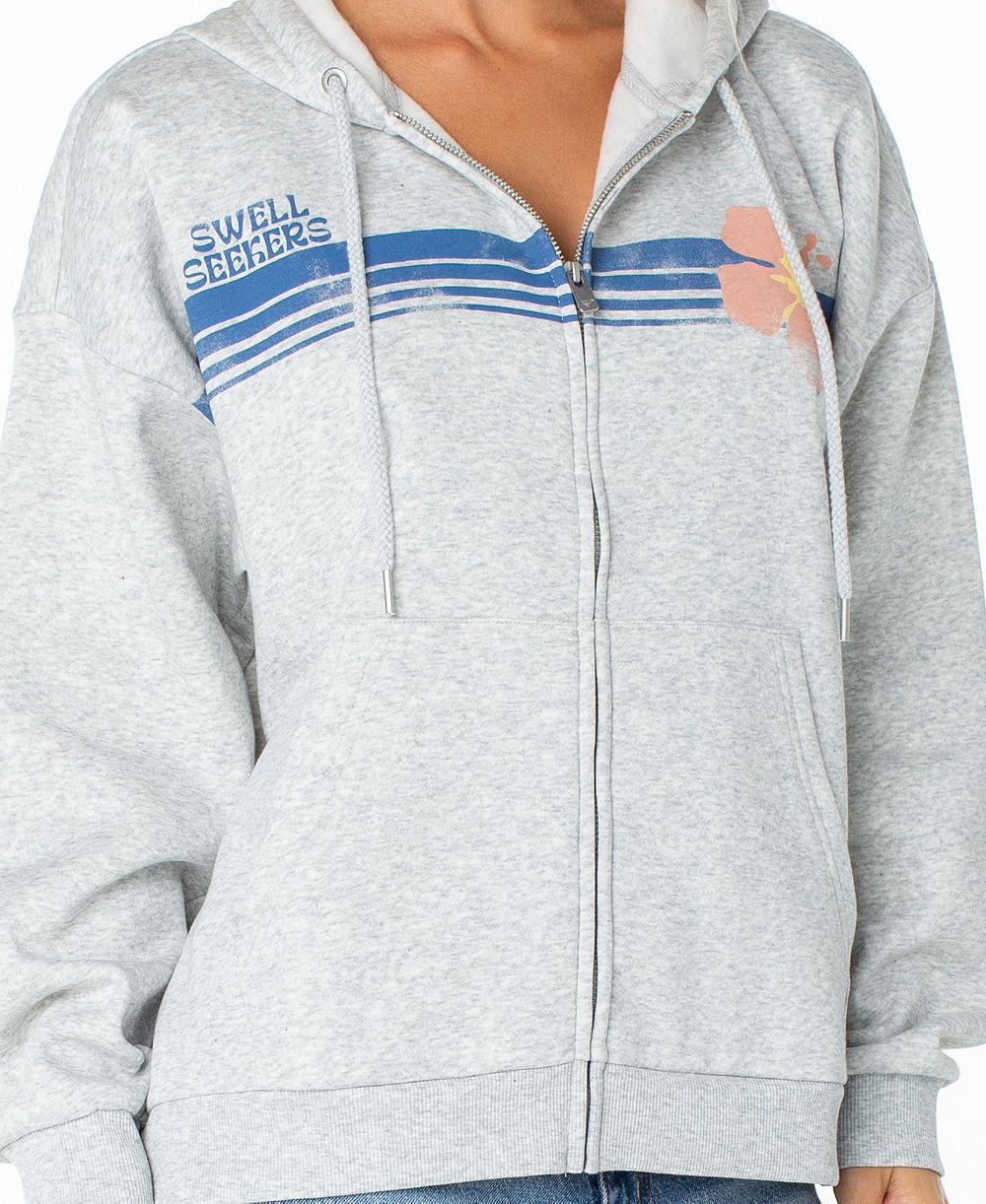 Roxy Women's Sundown Oversized Graphic Full-Zip Sweatshirt