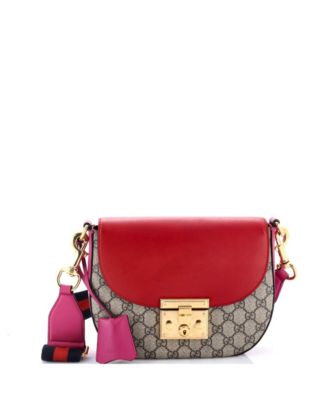 Pre-Owned Gucci сумка через плечо Padlock Saddle GG Coated Canvas и Leather