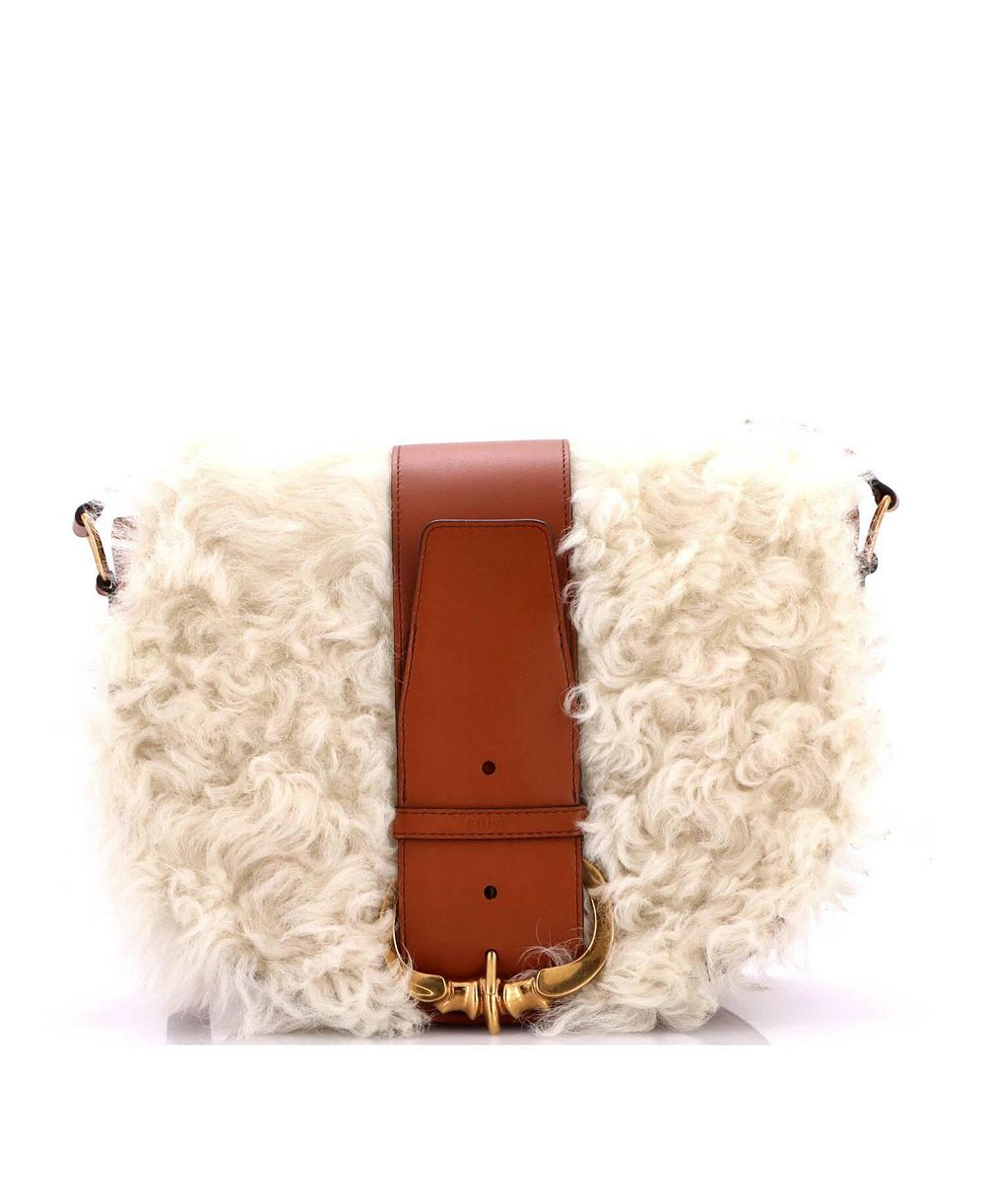 Celine сумка кроссбоди medium Camarat с бахромой из овчины и кожи, б/у