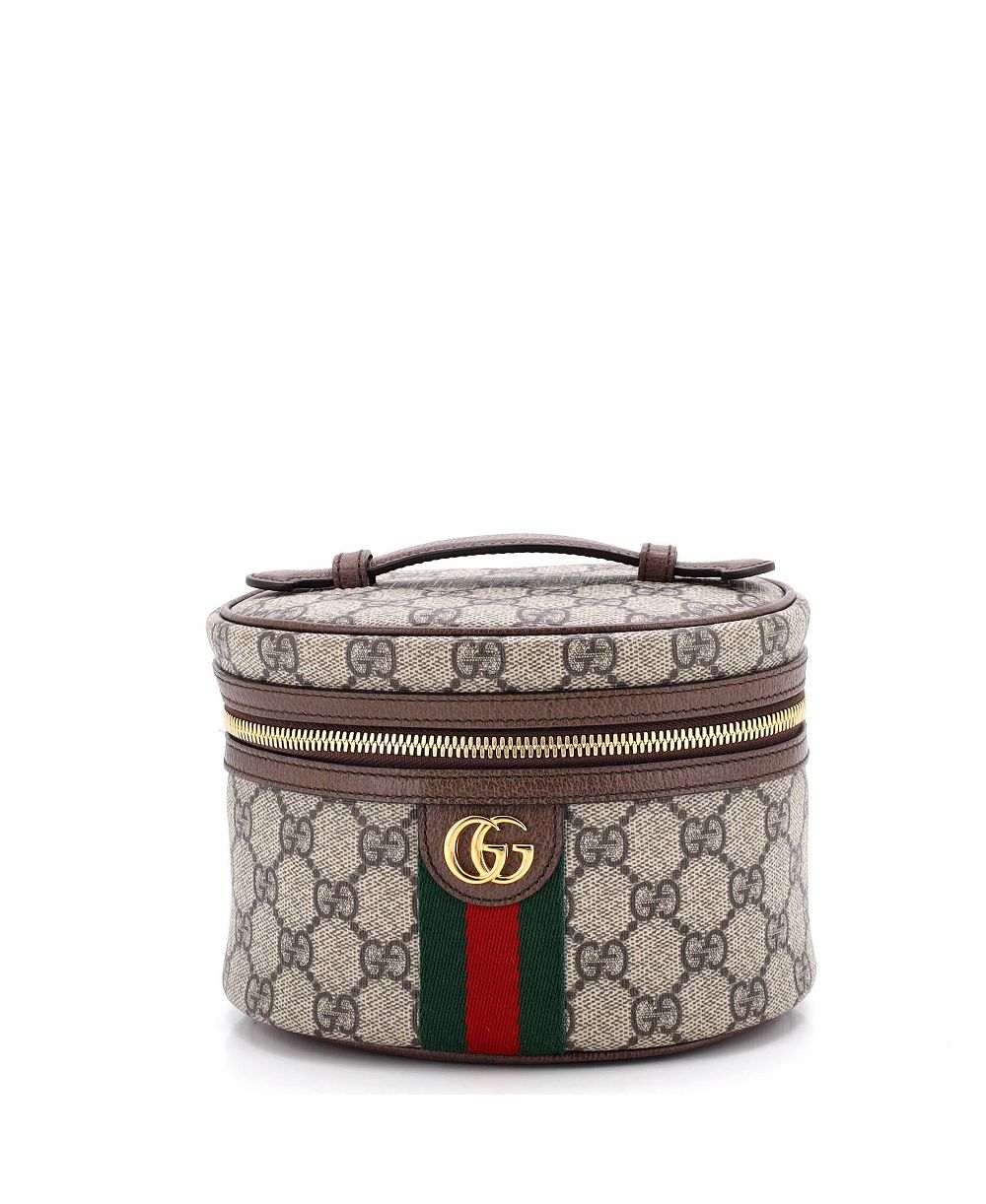 Pre-Owned Gucci Mini Ophidia Top Handle Cosmetic Case GG Coated Canvas