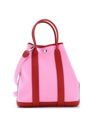 Pre-Owned HERMÉS 28 Garden File Tote Toile and Leather