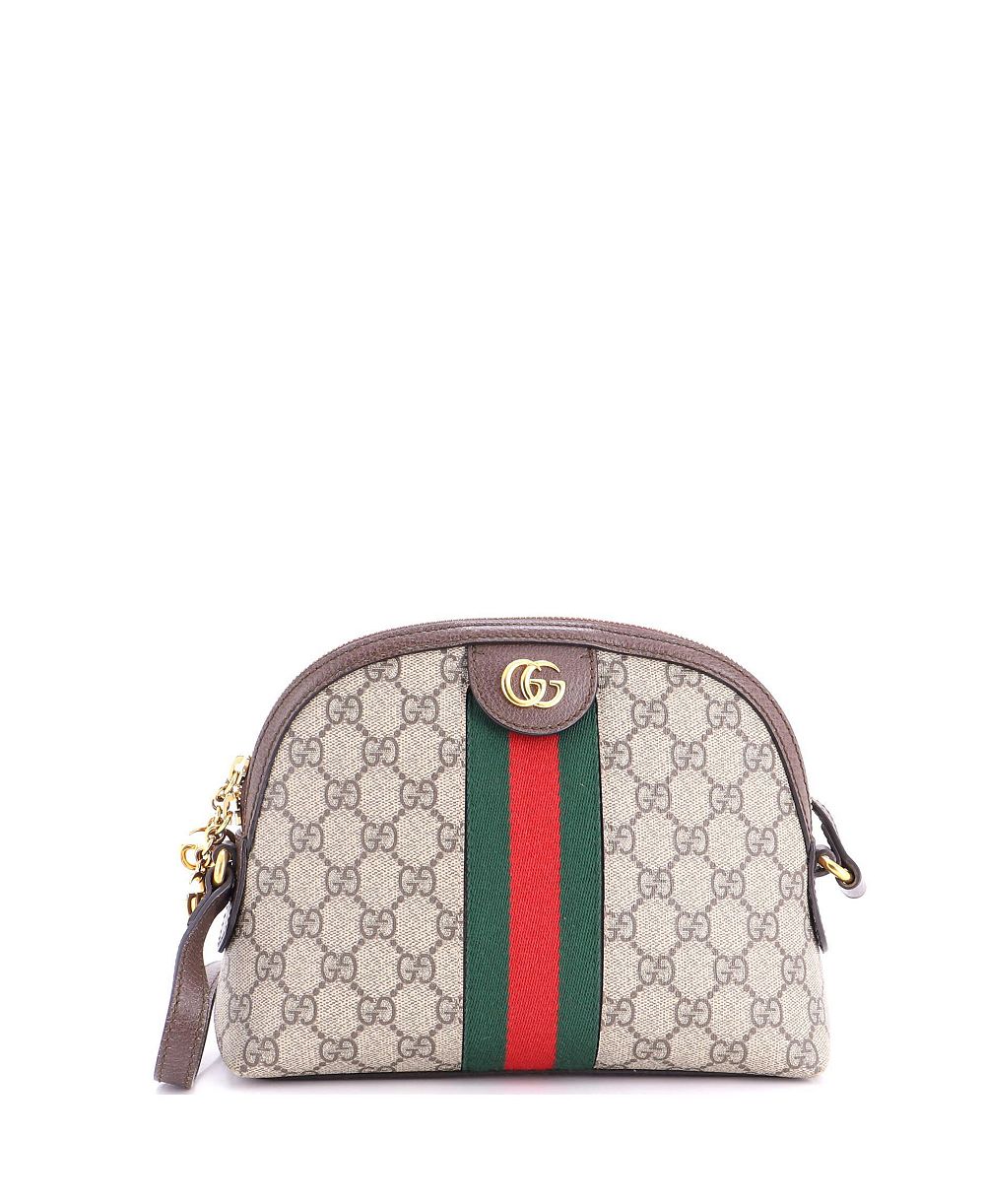Pre-Owned Gucci Small Ophidia Dome Shoulder Bag GG Coated Canvas