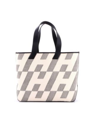 Сумка-тоут HERMÉS 40 Cabas H en Biais Canvas с кожаной отделкой (Pre-Owned)