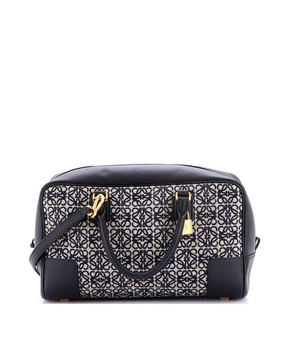 Сумка Loewe 28 Amazona Leather and Jacquard Canvas