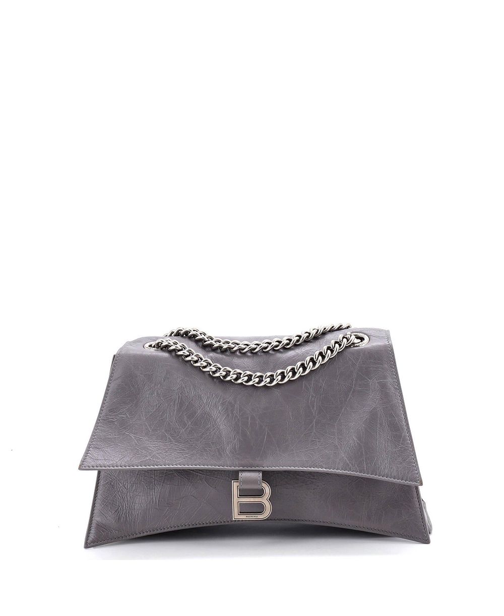 Pre-Owned Balenciaga Medium Crush Chain Flap Bag Leather