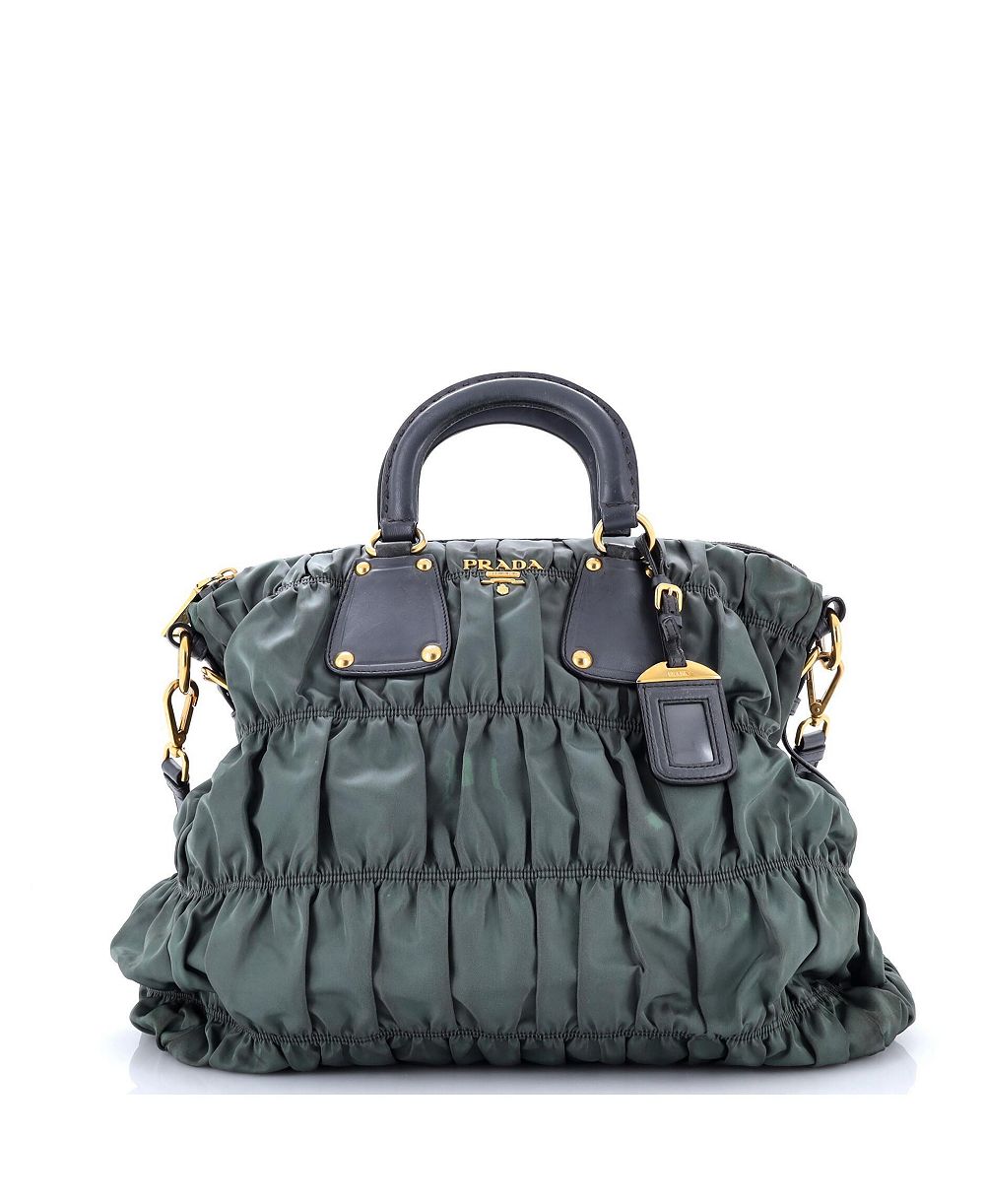 Pre-Owned Prada сумка-тоут Gaufre Convertible Leather and Tessuto Large