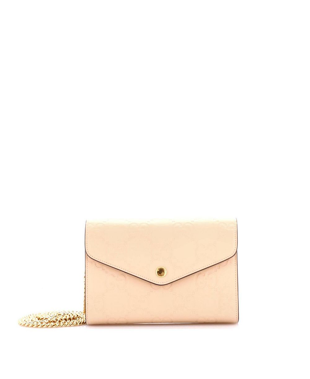 Pre-Owned Gucci Envelope Wallet on Chain Guccissima Leather