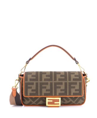 Fendi Medium Baguette NM сумка Zucca из вышитого канваса, б/у