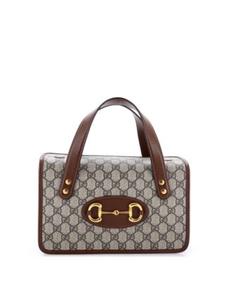 Pre-Owned Gucci Small Horsebit 1955 Boston Bag GG Coated Canvas