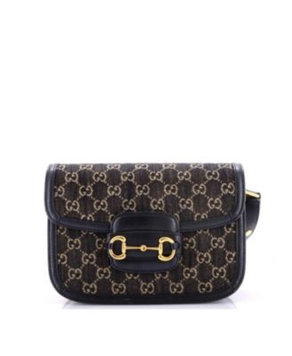 Pre-Owned Gucci Small Horsebit 1955 Shoulder Bag GG Denim