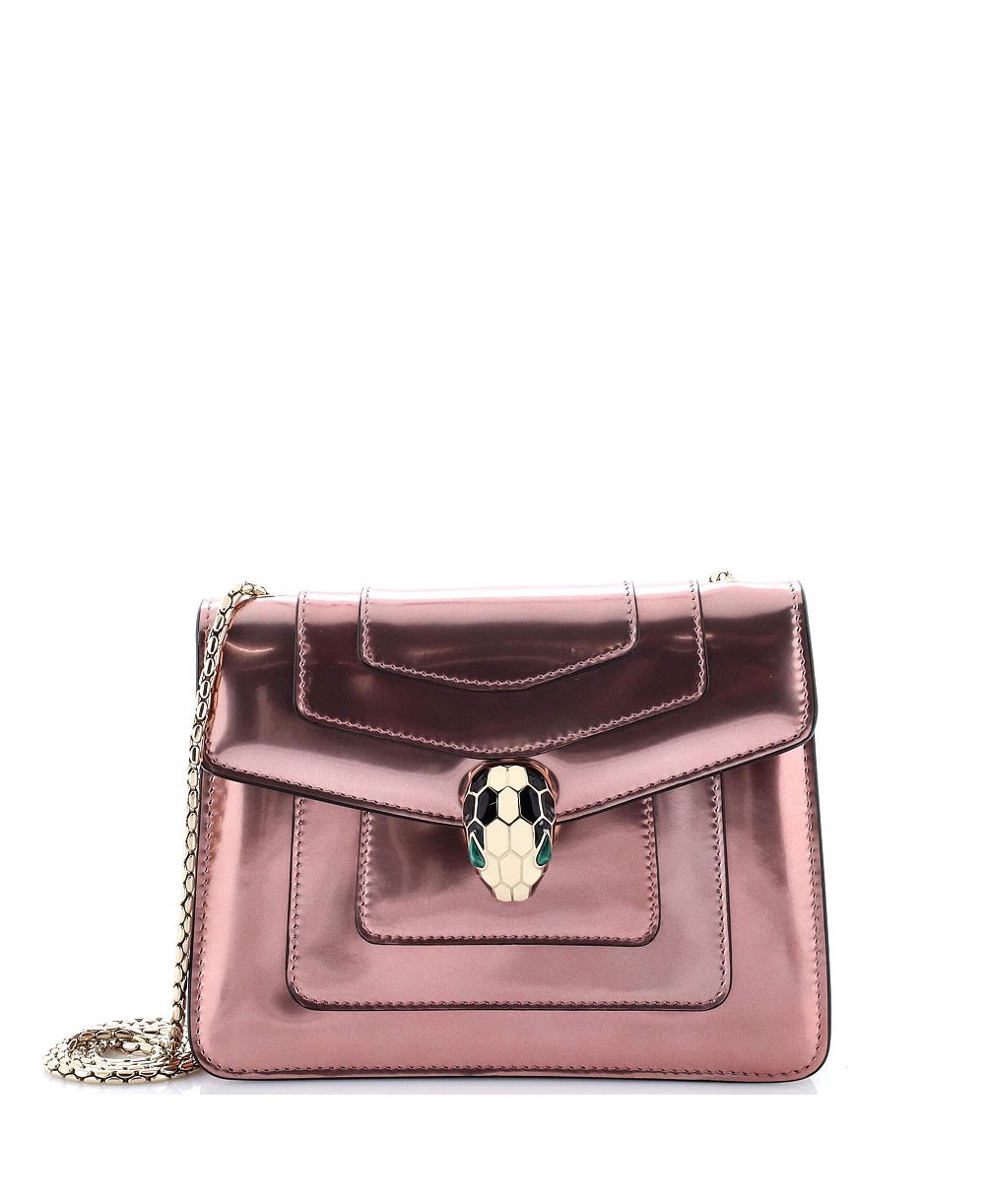 Б/у сумка Bvlgari Small Serpenti Forever Square из металлической кожи