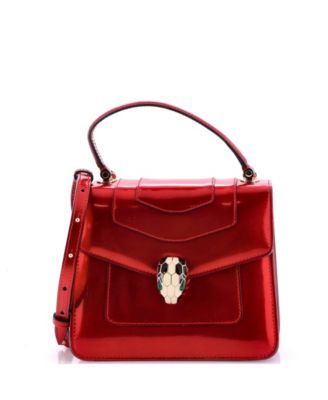 Б/у маленькая сумка Bvlgari Serpenti Top Handle, лакированная