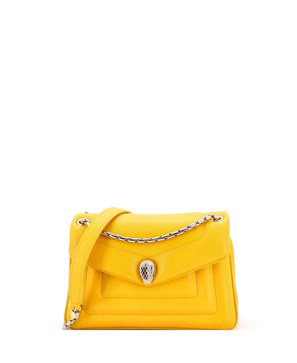 Bvlgari подержанная кожаная сумка через плечо Serpenti Reverse Small